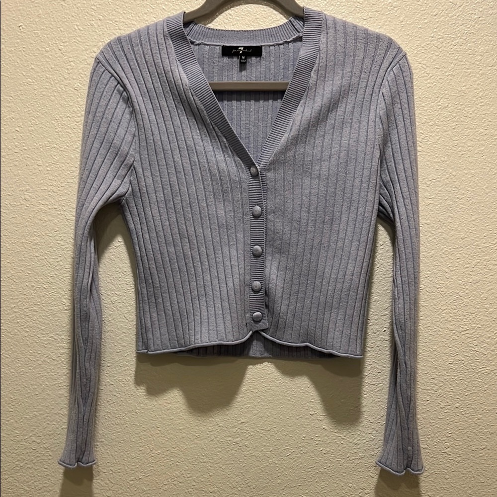 7 for all mankind Ribbed Button-Up Sweater